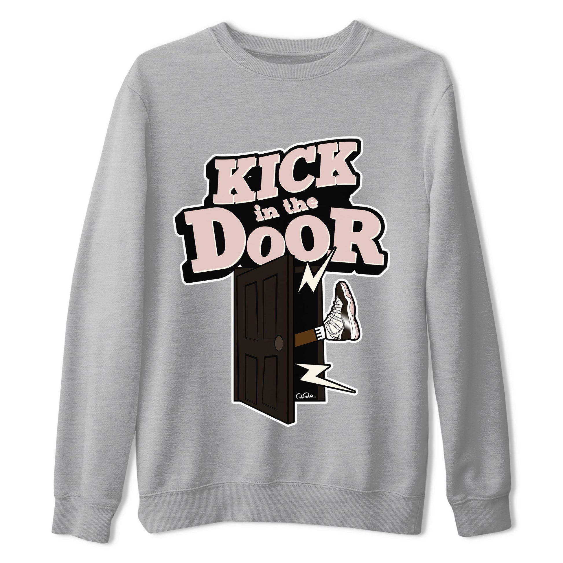 Air Jordan 11 Neapolitan shirt to match jordans Kick In The Door sneaker tees AJ11 Neapolitan SNRT Sneaker Release Tees Unisex Heather Grey 2 T-Shirt