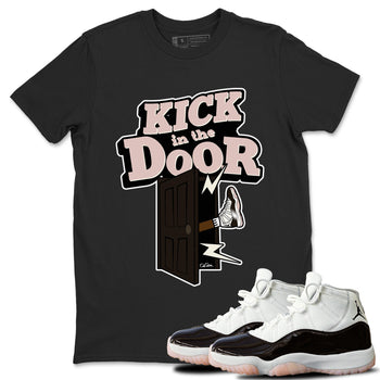 Air Jordan 11 Neapolitan shirt to match jordans Kick In The Door sneaker tees AJ11 Neapolitan SNRT Sneaker Release Tees Unisex Black 1 T-Shirt