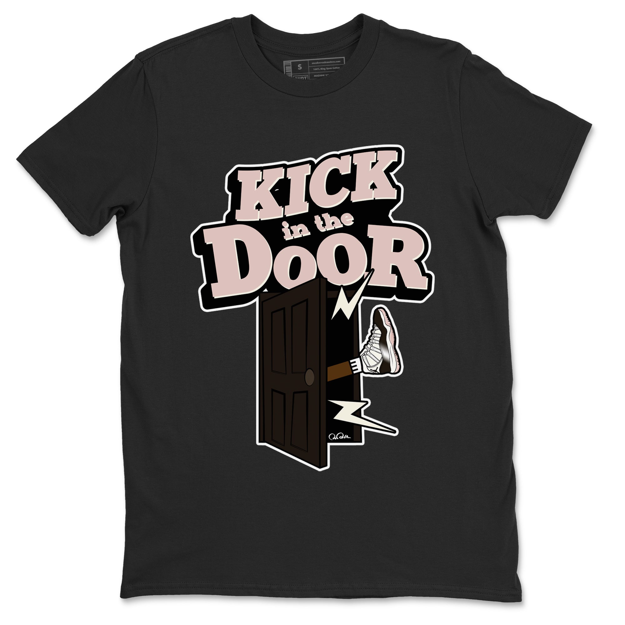 Air Jordan 11 Neapolitan shirt to match jordans Kick In The Door sneaker tees AJ11 Neapolitan SNRT Sneaker Release Tees Unisex Black 2 T-Shirt