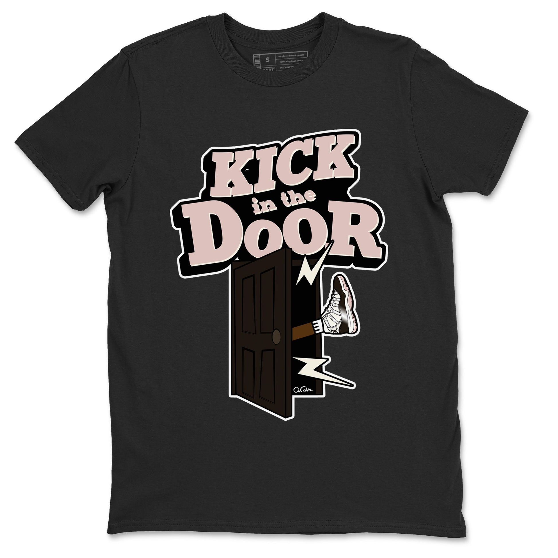Air Jordan 11 Neapolitan shirt to match jordans Kick In The Door sneaker tees AJ11 Neapolitan SNRT Sneaker Release Tees Unisex Black 2 T-Shirt