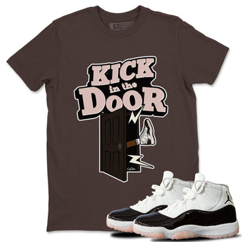 Air Jordan 11 Neapolitan shirt to match jordans Kick In The Door sneaker tees AJ11 Neapolitan SNRT Sneaker Release Tees Unisex Dark Chocolate 1 T-Shirt