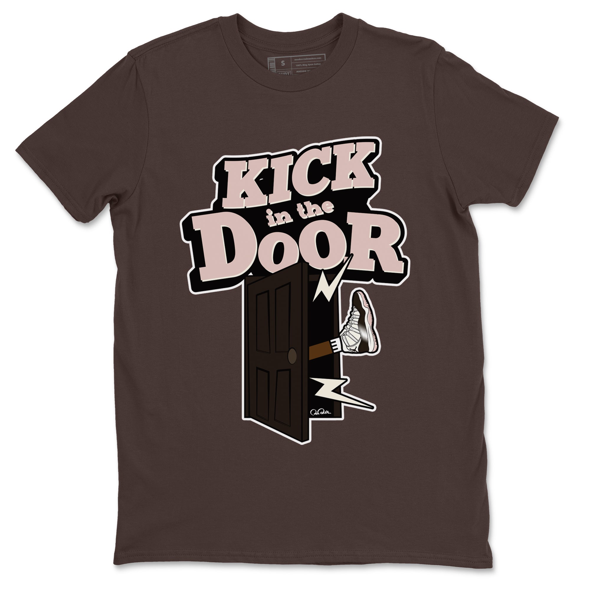 Air Jordan 11 Neapolitan shirt to match jordans Kick In The Door sneaker tees AJ11 Neapolitan SNRT Sneaker Release Tees Unisex Dark Chocolate 2 T-Shirt