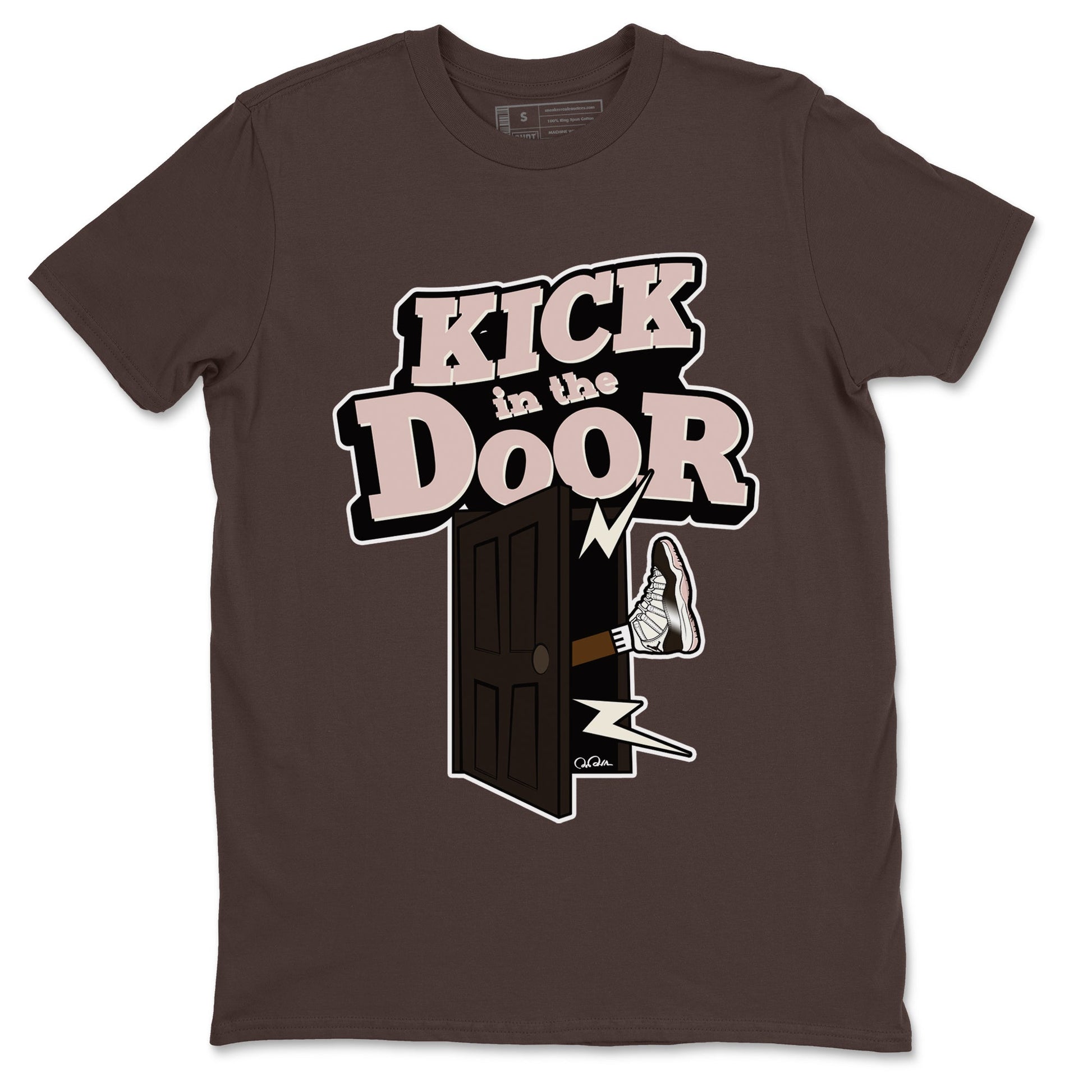 Air Jordan 11 Neapolitan shirt to match jordans Kick In The Door sneaker tees AJ11 Neapolitan SNRT Sneaker Release Tees Unisex Dark Chocolate 2 T-Shirt