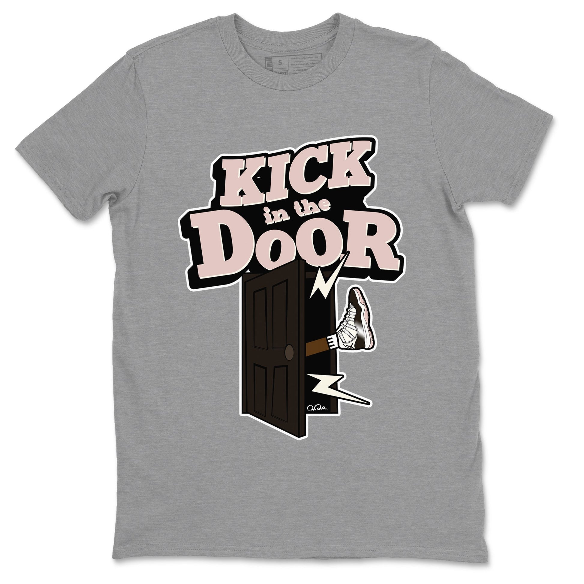 Air Jordan 11 Neapolitan shirt to match jordans Kick In The Door sneaker tees AJ11 Neapolitan SNRT Sneaker Release Tees Unisex Heather Grey 2 T-Shirt