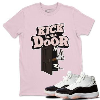 Air Jordan 11 Neapolitan shirt to match jordans Kick In The Door sneaker tees AJ11 Neapolitan SNRT Sneaker Release Tees Unisex Pink 1 T-Shirt