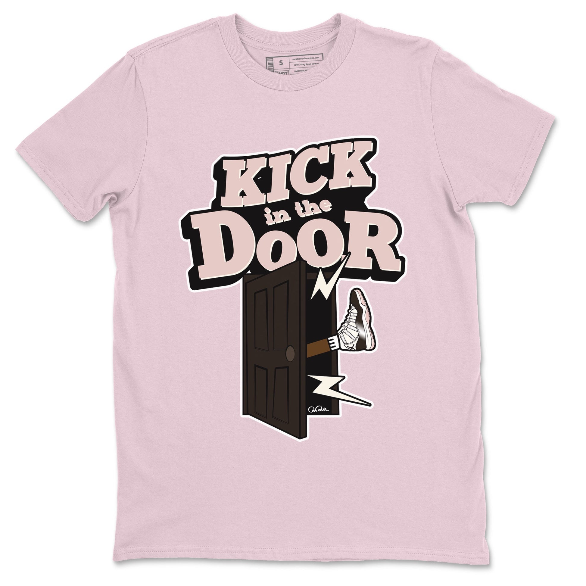 Air Jordan 11 Neapolitan shirt to match jordans Kick In The Door sneaker tees AJ11 Neapolitan SNRT Sneaker Release Tees Unisex Pink 2 T-Shirt