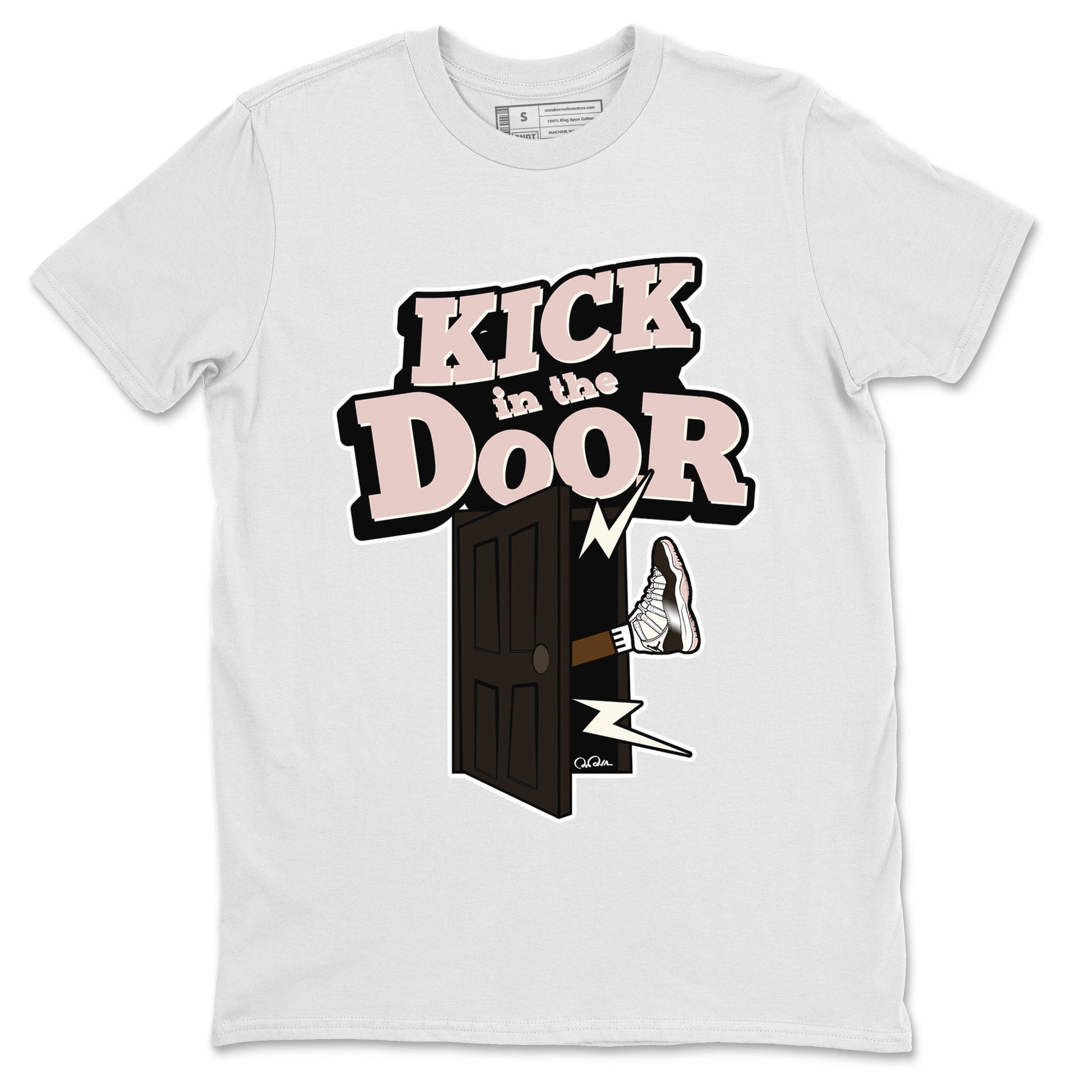 Air Jordan 11 Neapolitan shirt to match jordans Kick In The Door sneaker tees AJ11 Neapolitan SNRT Sneaker Release Tees Unisex White 2 T-Shirt