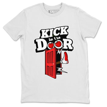 Air Jordan 12 Cherry Sneaker Match Tees Kick In The Door Sneaker Tees AJ12 Cherry Sneaker Release Tees Unisex Shirts White 2