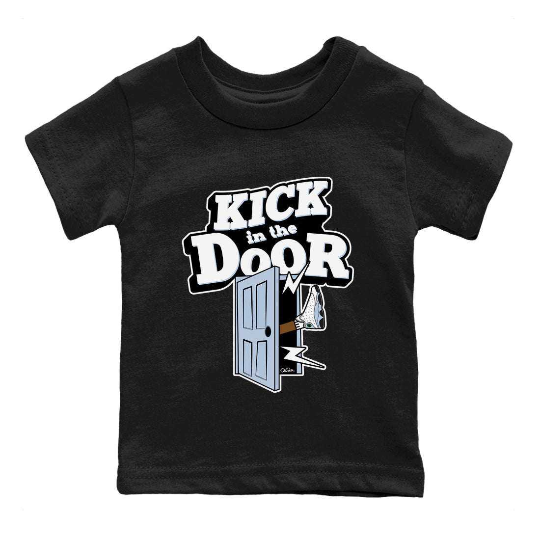 Air Jordan 13 Blue Grey shirt to match jordans Kick In The Door sneaker tees AJ13 Blue Grey SNRT sneaker release tees baby toddler Black 2 cotton Shirt