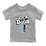 Air Jordan 13 Blue Grey shirt to match jordans Kick In The Door sneaker tees AJ13 Blue Grey SNRT sneaker release tees baby toddler Heather Grey 2 cotton Shirt