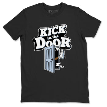 Air Jordan 13 Blue Grey shirt to match jordans Kick In The Door sneaker tees AJ13 Blue Grey SNRT Sneaker Release Tees unisex cotton Black 2 crew neck shirt