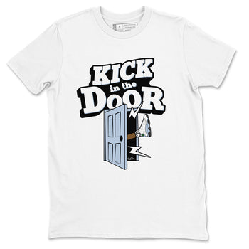Air Jordan 13 Blue Grey shirt to match jordans Kick In The Door sneaker tees AJ13 Blue Grey SNRT Sneaker Release Tees unisex cotton White 2 crew neck shirt