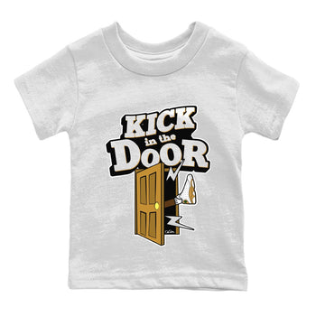 Air Jordan 13 Wheat Sneaker Match Tees Kick In The Door Sneaker Tees AJ13 Wheat Sneaker Release Tees Kids Shirts White 2