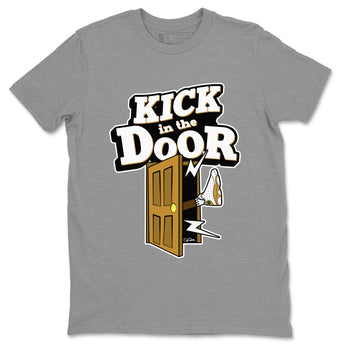 Air Jordan 13 Wheat Sneaker Match Tees Kick In The Door Sneaker Tees AJ13 Wheat Sneaker Release Tees Unisex Shirts Heather Grey 2
