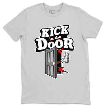 Air Jordan 13 Wolf Grey Sneaker Match Tees Kick In The Door Sneaker Tees AJ13 Wolf Grey Sneaker Release Tees Unisex Shirts Silver 2