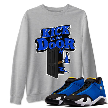 Air Jordan 14 Laney Sneaker Match Tees Kick In The Door Sneaker Tees AJ14 Laney Sneaker Release Tees Unisex Shirts Heather Grey 1