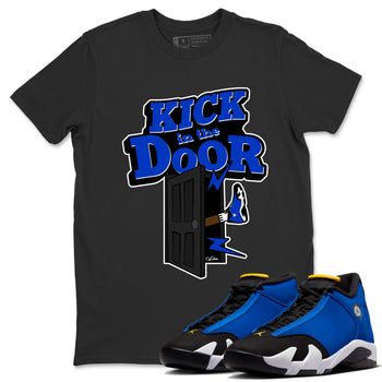 Air Jordan 14 Laney Sneaker Match Tees Kick In The Door Sneaker Tees AJ14 Laney Sneaker Release Tees Unisex Shirts Black 1