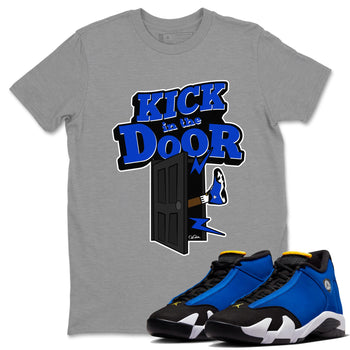 Air Jordan 14 Laney Sneaker Match Tees Kick In The Door Sneaker Tees AJ14 Laney Sneaker Release Tees Unisex Shirts Heather Grey 1