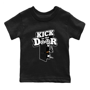 14s Panda shirt to match jordans Kick In The Door sneaker tees Air Jordan 14 Panda SNRT Sneaker Release Tees Baby Toddler Black 2 T-Shirt