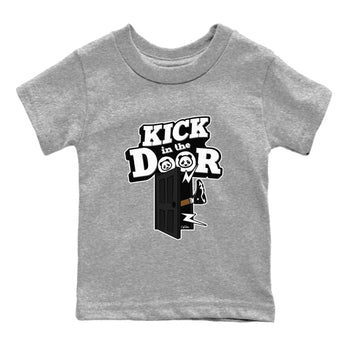 14s Panda shirt to match jordans Kick In The Door sneaker tees Air Jordan 14 Panda SNRT Sneaker Release Tees Baby Toddler Heather Grey 2 T-Shirt