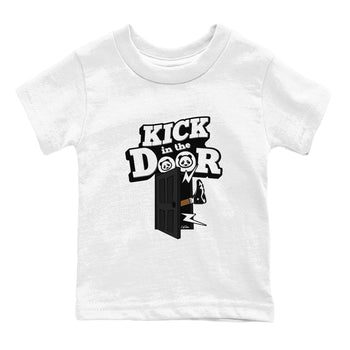 14s Panda shirt to match jordans Kick In The Door sneaker tees Air Jordan 14 Panda SNRT Sneaker Release Tees Baby Toddler White 2 T-Shirt