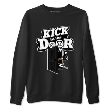 14s Panda shirt to match jordans Kick In The Door sneaker tees Air Jordan 14 Panda SNRT Sneaker Release Tees Unisex Black 2 T-Shirt