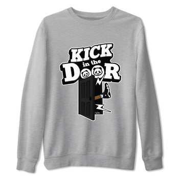 14s Panda shirt to match jordans Kick In The Door sneaker tees Air Jordan 14 Panda SNRT Sneaker Release Tees Unisex Heather Grey 2 T-Shirt