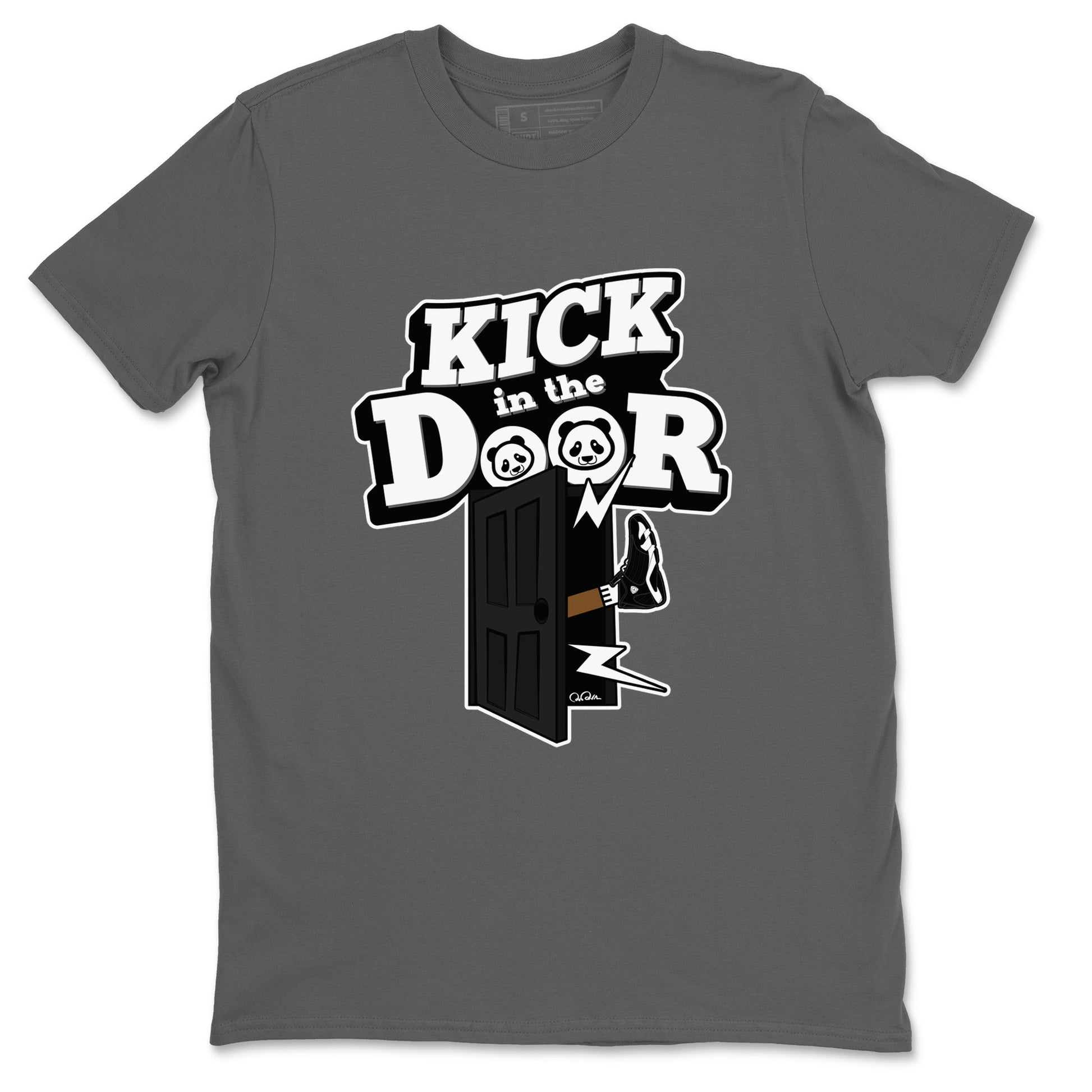 14s Panda shirt to match jordans Kick In The Door sneaker tees Air Jordan 14 Panda SNRT Sneaker Release Tees Unisex Cool Grey 2 T-Shirt