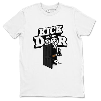14s Panda shirt to match jordans Kick In The Door sneaker tees Air Jordan 14 Panda SNRT Sneaker Release Tees Unisex White 2 T-Shirt