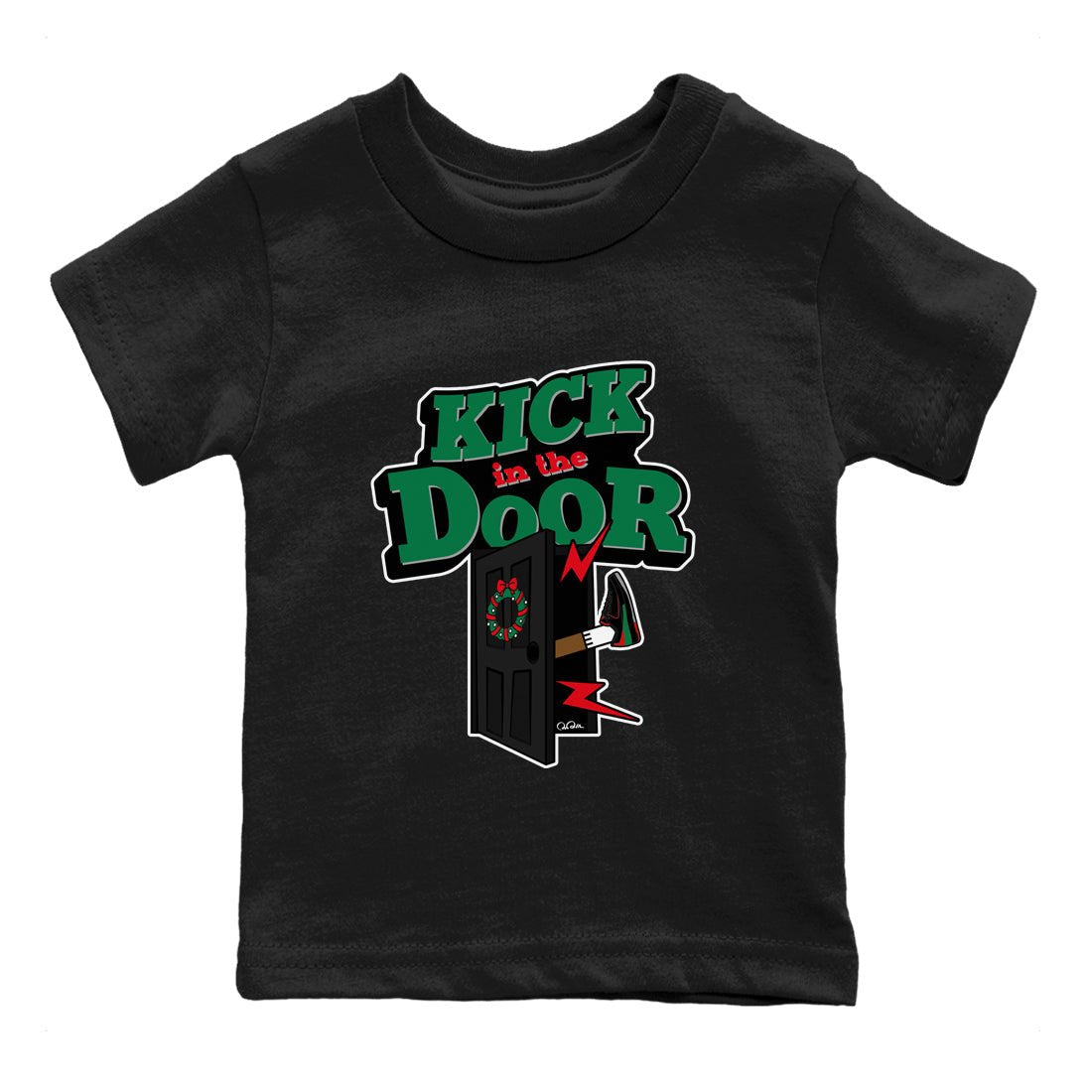 2s Christmas X-mas gift shirt to match jordans Kick In The Door sneaker tees Air Jordan 2 Christmas SNRT Sneaker Release Tees Baby Toddler Black 2 T-Shirt