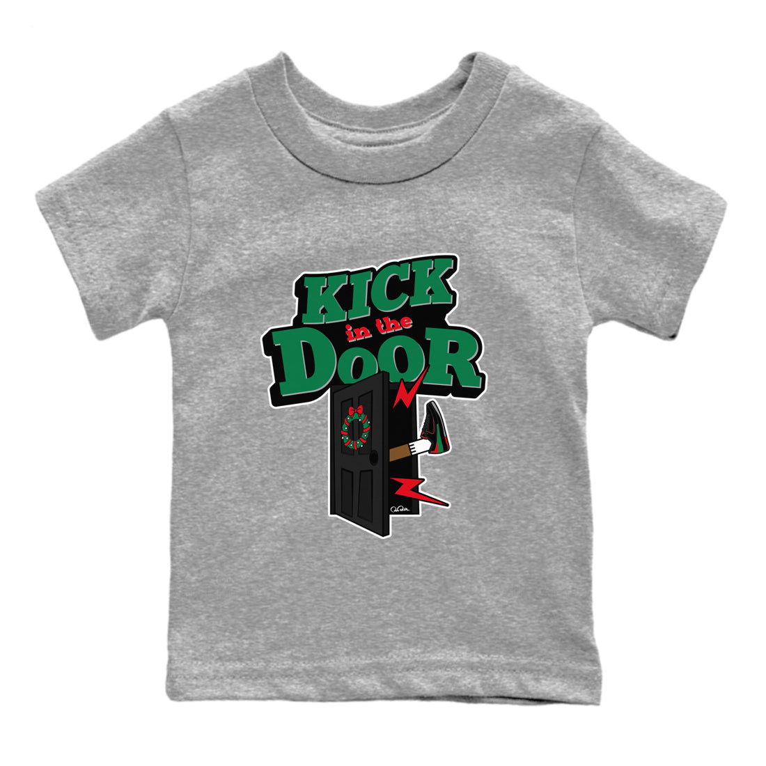 2s Christmas X-mas gift shirt to match jordans Kick In The Door sneaker tees Air Jordan 2 Christmas SNRT Sneaker Release Tees Baby Toddler Heather Grey 2 T-Shirt