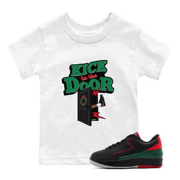 2s Christmas X-mas gift shirt to match jordans Kick In The Door sneaker tees Air Jordan 2 Christmas SNRT Sneaker Release Tees Baby Toddler White 1 T-Shirt