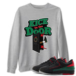 2s Christmas X-mas gift shirt to match jordans Kick In The Door sneaker tees Air Jordan 2 Christmas SNRT Sneaker Release Tees Unisex Heather Grey 1 T-Shirt