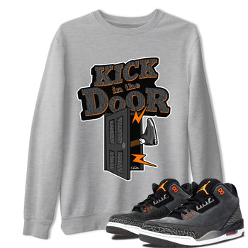 Air Jordan 3 Fear shirt to match jordans Kick In The Door sneaker tees AJ3 Fear SNRT Sneaker Release Tees Unisex Heather Grey 1 T-Shirt