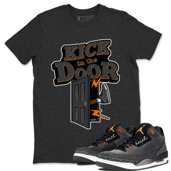 Air Jordan 3 Fear shirt to match jordans Kick In The Door sneaker tees AJ3 Fear SNRT Sneaker Release Tees Unisex Charcoal Heather 1 T-Shirt