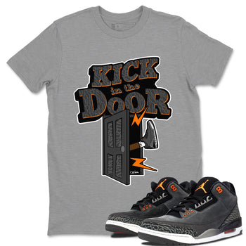 Air Jordan 3 Fear shirt to match jordans Kick In The Door sneaker tees AJ3 Fear SNRT Sneaker Release Tees Unisex Heather Grey 1 T-Shirt