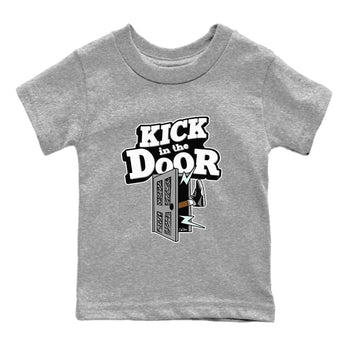 3s Green Glow shirt to match jordans Kick In The Door sneaker tees Air Jordan 3 Green Glow SNRT sneaker release tees baby toddler Heather Grey 2 cotton Shirt
