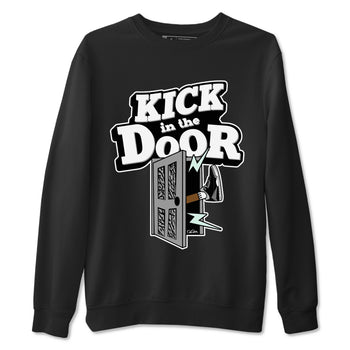 3s Green Glow shirt to match jordans Kick In The Door sneaker tees Air Jordan 3 Green Glow SNRT Sneaker Release Tees unisex cotton Black 2 crew neck shirt