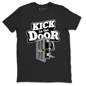 3s Green Glow shirt to match jordans Kick In The Door sneaker tees Air Jordan 3 Green Glow SNRT Sneaker Release Tees unisex cotton Black 2 crew neck shirt