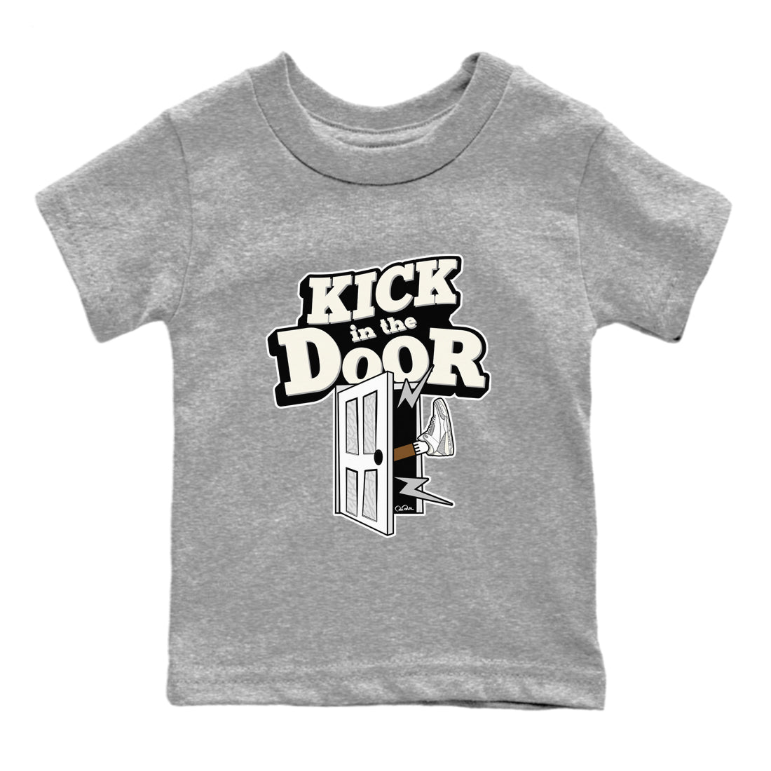 3s Ivory shirt to match jordans Kick In The Door sneaker tees Air Jordan 3 Ivory SNRT sneaker release tees baby toddler Heather Grey 2 cotton Shirt