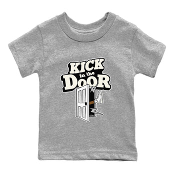 3s Ivory shirt to match jordans Kick In The Door sneaker tees Air Jordan 3 Ivory SNRT sneaker release tees baby toddler Heather Grey 2 cotton Shirt