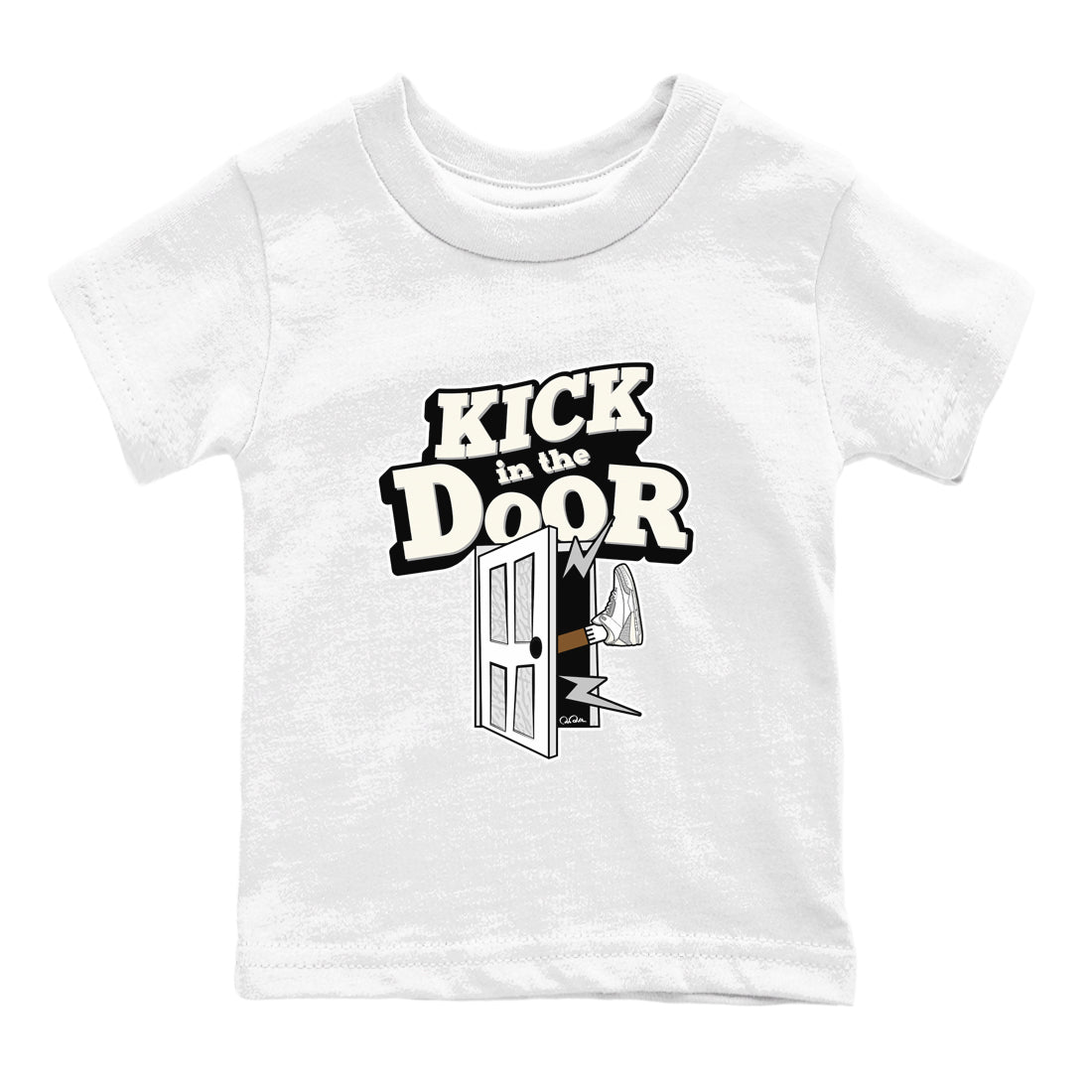 3s Ivory shirt to match jordans Kick In The Door sneaker tees Air Jordan 3 Ivory SNRT sneaker release tees baby toddler White 2 cotton Shirt