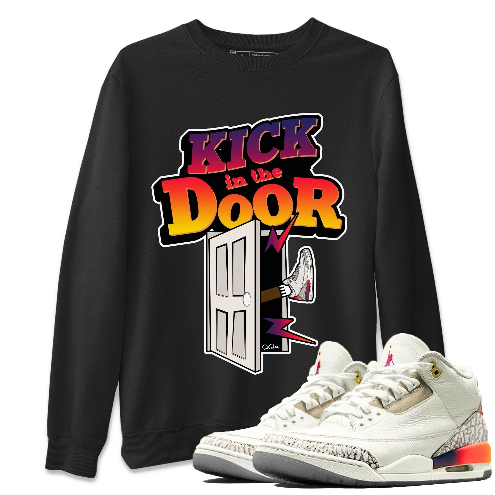 Air Jordan 3 J Balvin shirt to match jordans Kick In The Door sneaker tees AJ3 Balvin  SNRT Sneaker Release Tees LGBTQ Gay Pride T-Shirt Unisex Black 1 T-Shirt