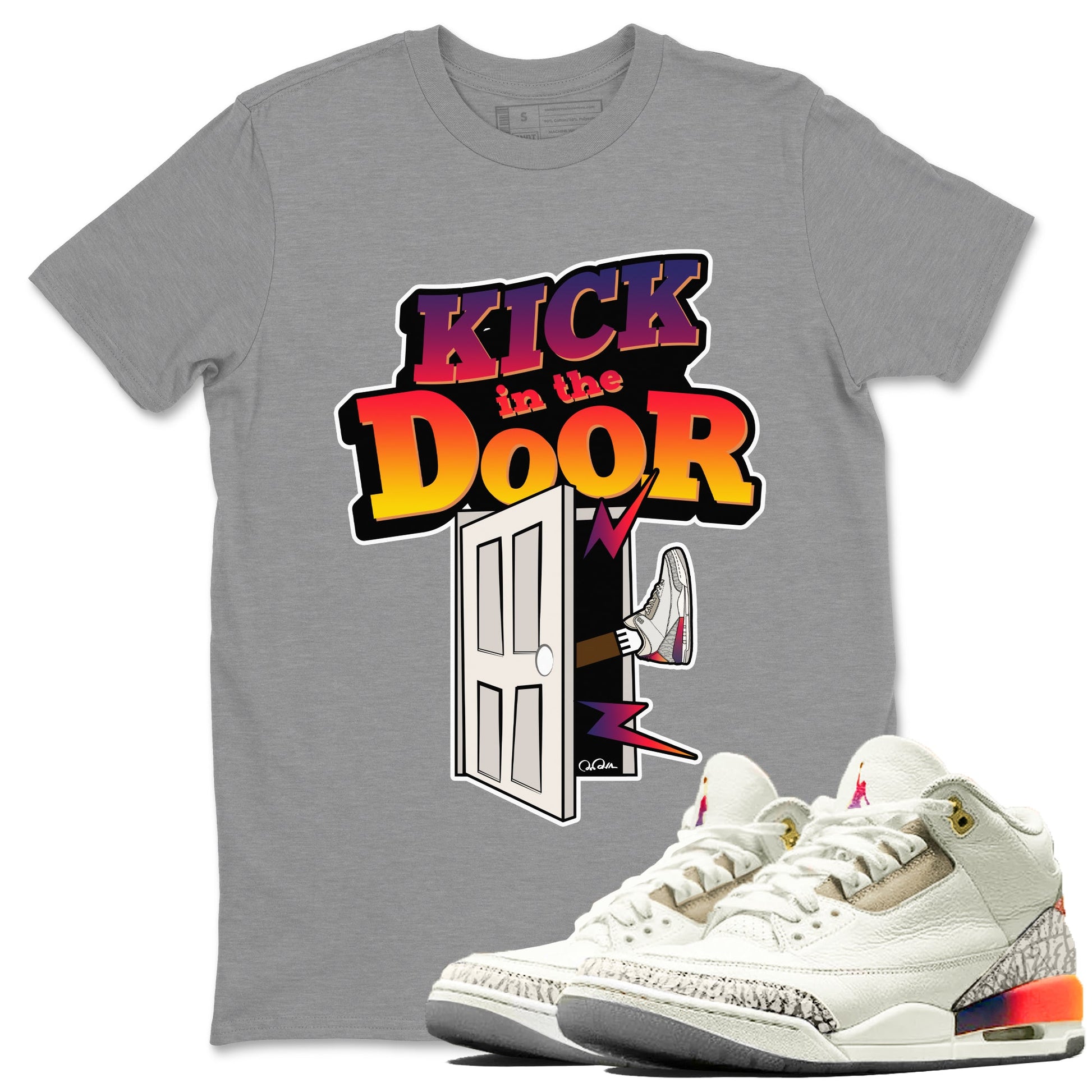 Air Jordan 3 J Balvin shirt to match jordans Kick In The Door sneaker tees AJ3 Balvin  SNRT Sneaker Release Tees LGBTQ Gay Pride T-Shirt Unisex Heather Grey 1 T-Shirt