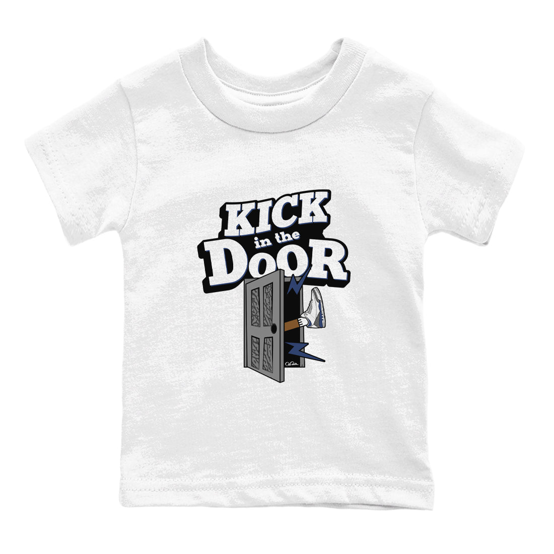 3s Midnight Navy shirt to match jordans Kick In The Door sneaker tees AJ3 Midnight Navy SNRT sneaker release tees baby toddler White 2 cotton Shirt