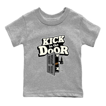 Air Jordan 3 Off Noir shirt to match jordans Kick In The Door sneaker tees AJ3 Off Noir SNRT Sneaker Release Tees Baby Toddler Heather Grey 2 T-Shirt