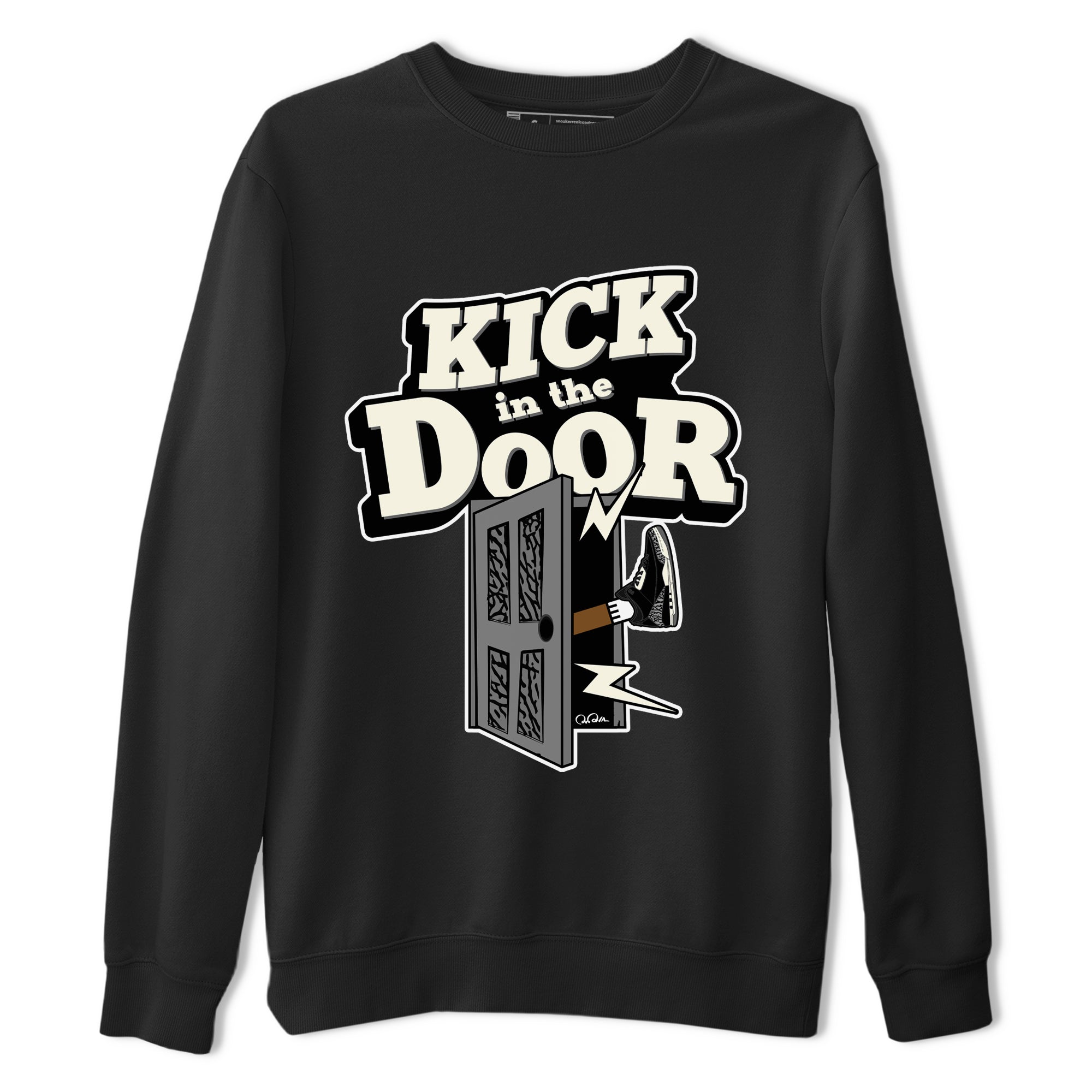 Air Jordan 3 Off Noir shirt to match jordans Kick In The Door sneaker tees AJ3 Off Noir SNRT Sneaker Release Tees Unisex Black 2 T-Shirt