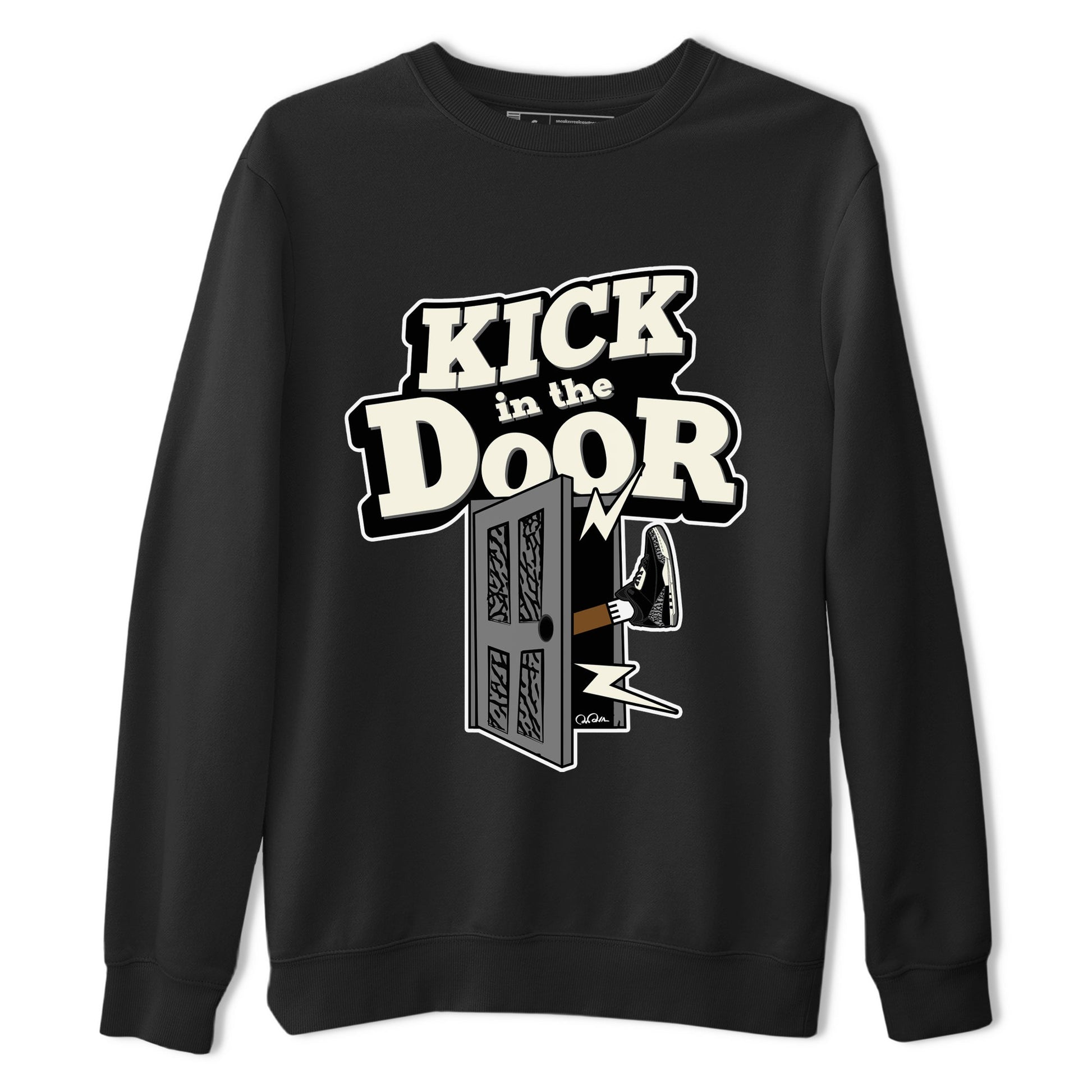 Air Jordan 3 Off Noir shirt to match jordans Kick In The Door sneaker tees AJ3 Off Noir SNRT Sneaker Release Tees Unisex Black 2 T-Shirt