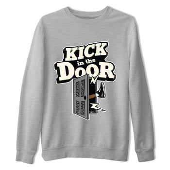 Air Jordan 3 Off Noir shirt to match jordans Kick In The Door sneaker tees AJ3 Off Noir SNRT Sneaker Release Tees Unisex Heather Grey 2 T-Shirt
