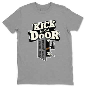 Air Jordan 3 Off Noir shirt to match jordans Kick In The Door sneaker tees AJ3 Off Noir SNRT Sneaker Release Tees Unisex Heather Grey 2 T-Shirt
